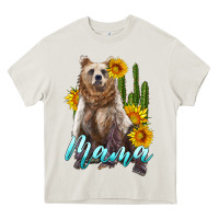Cream mama bear with sunflowers and cactus Heavy Core Tee - Artiststas