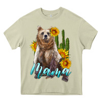 Mossy mama bear with sunflowers and cactus Heavy Core Tee - Artiststas