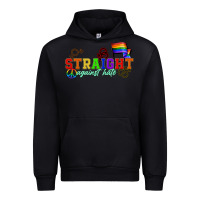Black Straight agains hate Urban Hoodie - CowGirlArtShop