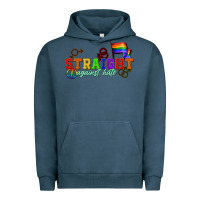 Pigment Midnight Navy Straight agains hate Urban Hoodie - CowGirlArtShop