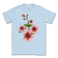 Dusty Blue pink flowers hibiscus Classic Tee - Jasminsmagicworld