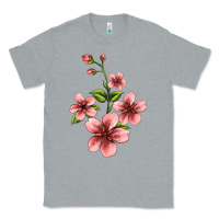 Heather Grey pink flowers hibiscus Classic Tee - Jasminsmagicworld