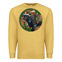 Antique Gold Black Angus Bull with Christmas Lights Premium Sweatshirt - RanaPortraitStore