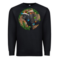Black Black Angus Bull with Christmas Lights Premium Sweatshirt - RanaPortraitStore