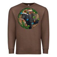 Chestnut Black Angus Bull with Christmas Lights Premium Sweatshirt - RanaPortraitStore