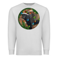 Dove Grey Black Angus Bull with Christmas Lights Premium Sweatshirt - RanaPortraitStore