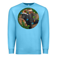 Ocean Blue Black Angus Bull with Christmas Lights Premium Sweatshirt - RanaPortraitStore