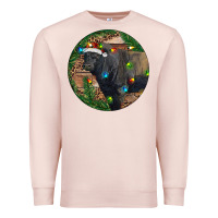 Pale Pink Black Angus Bull with Christmas Lights Premium Sweatshirt - RanaPortraitStore