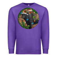Purple Black Angus Bull with Christmas Lights Premium Sweatshirt - RanaPortraitStore