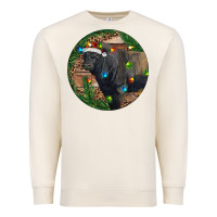 Sandshell Black Angus Bull with Christmas Lights Premium Sweatshirt - RanaPortraitStore