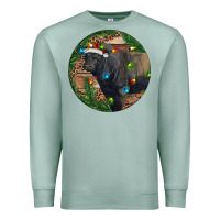 Seafoam Black Angus Bull with Christmas Lights Premium Sweatshirt - RanaPortraitStore