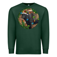 Sports Green Black Angus Bull with Christmas Lights Premium Sweatshirt - RanaPortraitStore