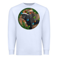 White Black Angus Bull with Christmas Lights Premium Sweatshirt - RanaPortraitStore