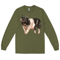 Army Green hampshire pig Long Sleeve Tee - LillyAllenDesigns
