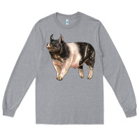 Heather Grey hampshire pig Long Sleeve Tee - LillyAllenDesigns