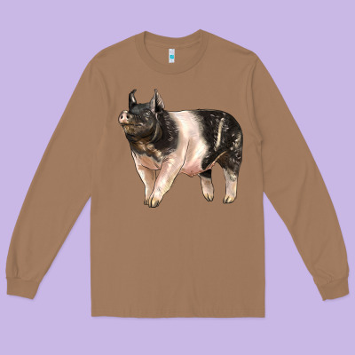 Hampshire Pig Long Sleeve Tee Designed By Lillyallendesigns