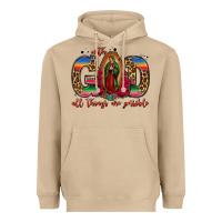 Mushroom with god all things are possible lady of guadalupe Heavyweight Hoodie - Jasminsmagicworld