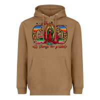 Toasted Coconut with god all things are possible lady of guadalupe Heavyweight Hoodie - Jasminsmagicworld
