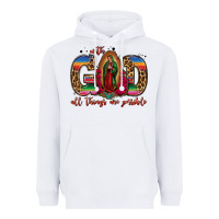 White with god all things are possible lady of guadalupe Heavyweight Hoodie - Jasminsmagicworld