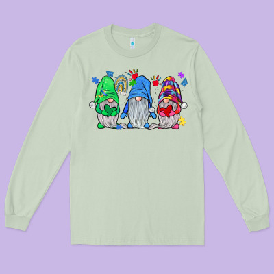 Autism Gnome Long Sleeve Tee Designed By Jahusdesignshop