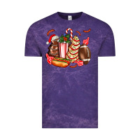 Cloud Purple Christmas tree cake American football  ball and hot dogs ado Vintage Tee - AdoDesignShop