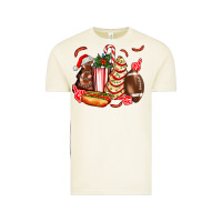 Vintage Arctic Christmas tree cake American football  ball and hot dogs ado Vintage Tee - AdoDesignShop