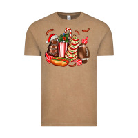 Vintage Coffee Christmas tree cake American football  ball and hot dogs ado Vintage Tee - AdoDesignShop