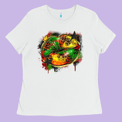 Juneteenth Lips Ladies Tee Designed By Zillion Design Studio