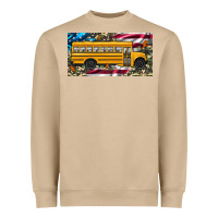 Mushroom school bus camouflage american flag license plate Heavyweight Sweatshirt - Artiststas