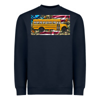 Navy school bus camouflage american flag license plate Heavyweight Sweatshirt - Artiststas