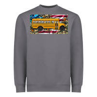 Storm school bus camouflage american flag license plate Heavyweight Sweatshirt - Artiststas