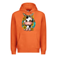 Carrot cute cow with sunflower and leopard Premium Hoodie - texasbilliewilder