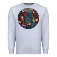 Heather Grey Black Angus Calf Christmas Premium Sweatshirt - RanaPortraitStore