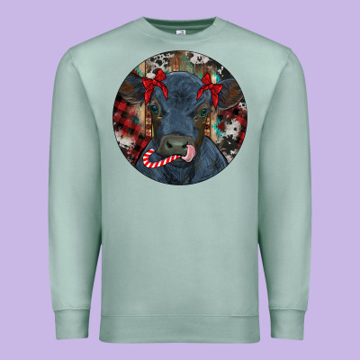 Black Angus Calf Christmas Premium Sweatshirt Designed By Ranaportraitstore