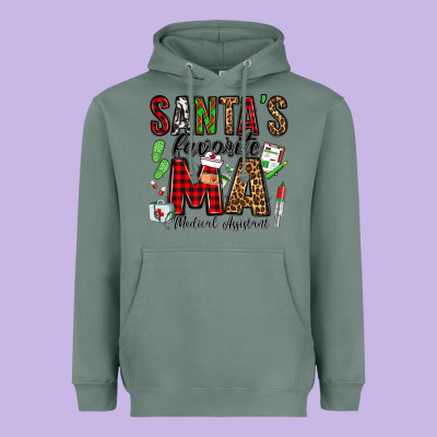 Santa's Favorite Ma Medical Assistant Heavyweight Hoodie Designed By Jasminsmagicworld