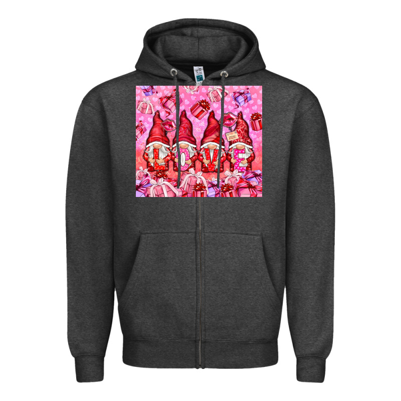Love Gnomies With Gift Boxes Zipper Hoodie by NancyCooperArtShop | Teevron