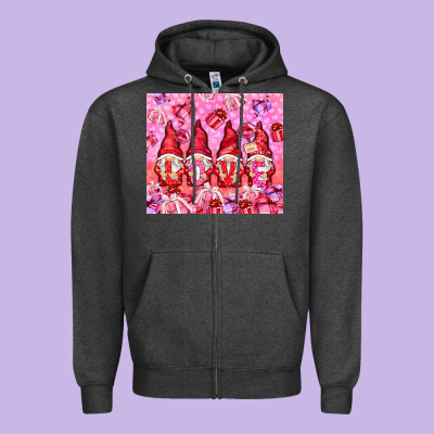Love Gnomies With Gift Boxes Zipper Hoodie Designed By Nancycooperartshop