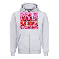 Heather Grey love gnomies with gift boxes Zipper Hoodie - NancyCooperArtShop