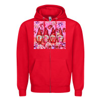 Red love gnomies with gift boxes Zipper Hoodie - NancyCooperArtShop