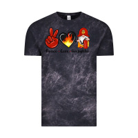Cloud Black peace love firefighter Vintage Tee - Artiststas