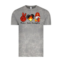 Cloud Rock peace love firefighter Vintage Tee - Artiststas