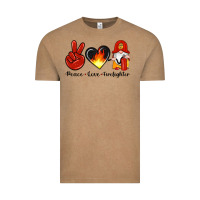 Vintage Coffee peace love firefighter Vintage Tee - Artiststas