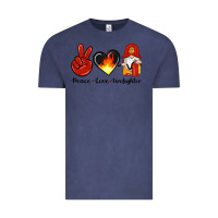 Vintage Denim peace love firefighter Vintage Tee - Artiststas