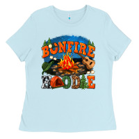Baby Blue bonfire hoodie Ladies Tee - texasbilliewilder