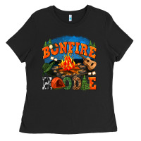 Black bonfire hoodie Ladies Tee - texasbilliewilder