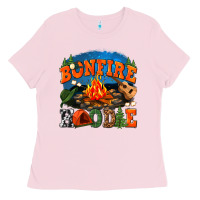 Bubblegum Pink bonfire hoodie Ladies Tee - texasbilliewilder