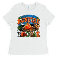 White bonfire hoodie Ladies Tee - texasbilliewilder