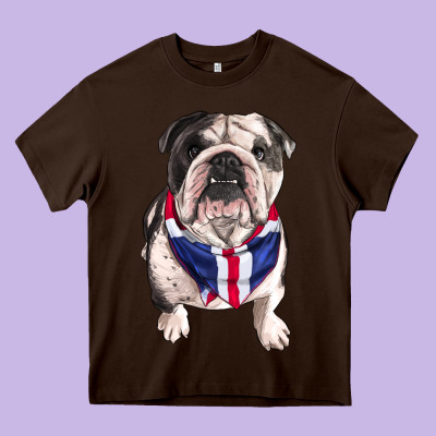 English Bulldog Heavy Core Tee Designed By Ranaportraitstore
