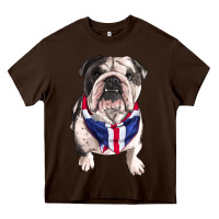 Chocolate Brown english bulldog Heavy Core Tee - RanaPortraitStore