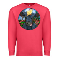 Cardinal Black Angus Cattle with Santa Chick Christmas Premium Sweatshirt - RanaPortraitStore